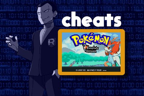 Pokemon Resolute Cheats for GameShark .
